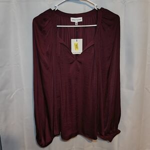 Gibson Latimer Rich Burgundy Blouse
